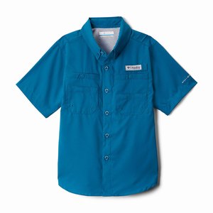 Columbia PFG Tamiami™ Shortärmad Skjorta Pojkar Blå (WDPTJ5472)